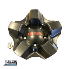 Boss Motorsports 333 Flat Black Red Logo Wheel Rim Center Cap 3240