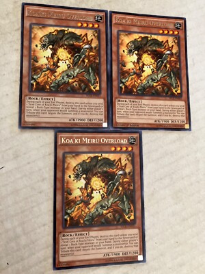 3 koa’ki meiru overload (1 is 1st edition) rare yu-gi-oh gaming cards Cscan 