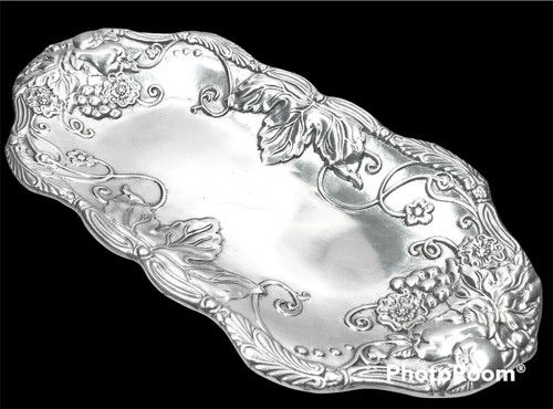 Vintage Aluminum Tray Jane Seymour St. Catherine's Court Embossed Design 12.5”