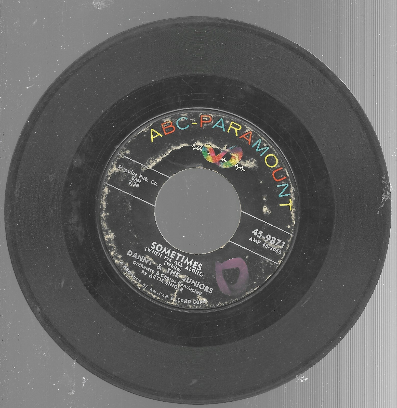 Danny Juniors At The Hop Sometimes 45 RPM ABC Paramount Vinyl 7 Inch ...