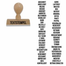 Textstempel, Holzstempel, Lagertextstempel, versch. Texte ohne Stempelkissen