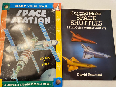 Space Themed Paper Model Kits; Space Station and Shuttles