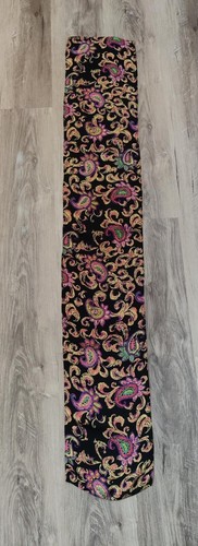 Vintage crepe de Chine scarf, long, rectangular, bright floral pattern, 9"x53" - Bild 2 von 2
