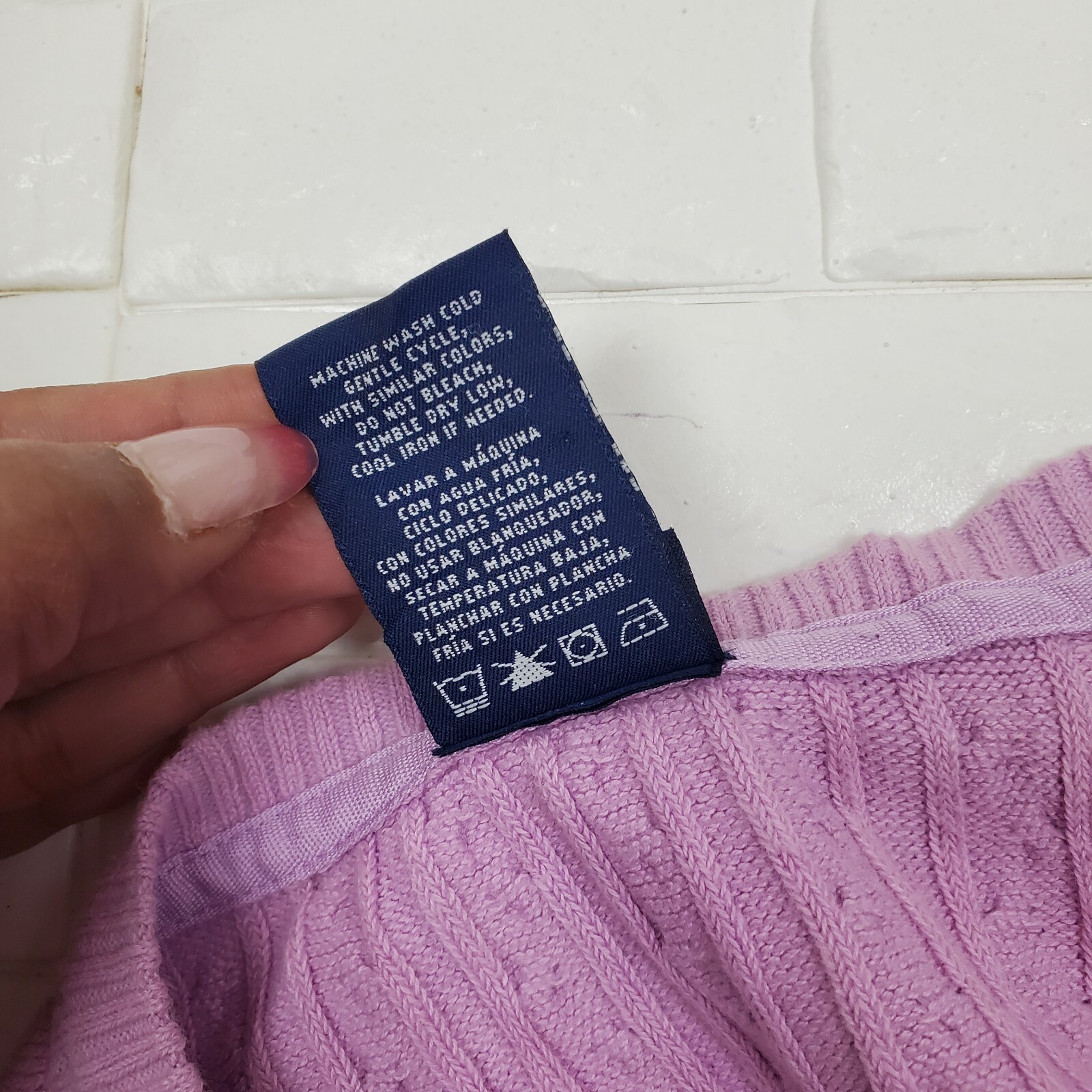 basic edition large lavander vneck sweater - image 6