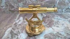 ALIDADE TELESCOPE WITH COMPASS NAUTICAL BRASS MARINE COLLECTIBLE ALIDADE