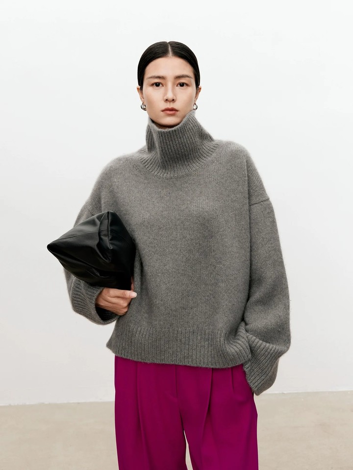 Lazy Shoulders Thick Stitch Long Sweater Coat Women