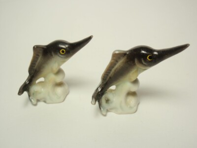 Lot 2 Vtg Miniature Swordfish Figurine