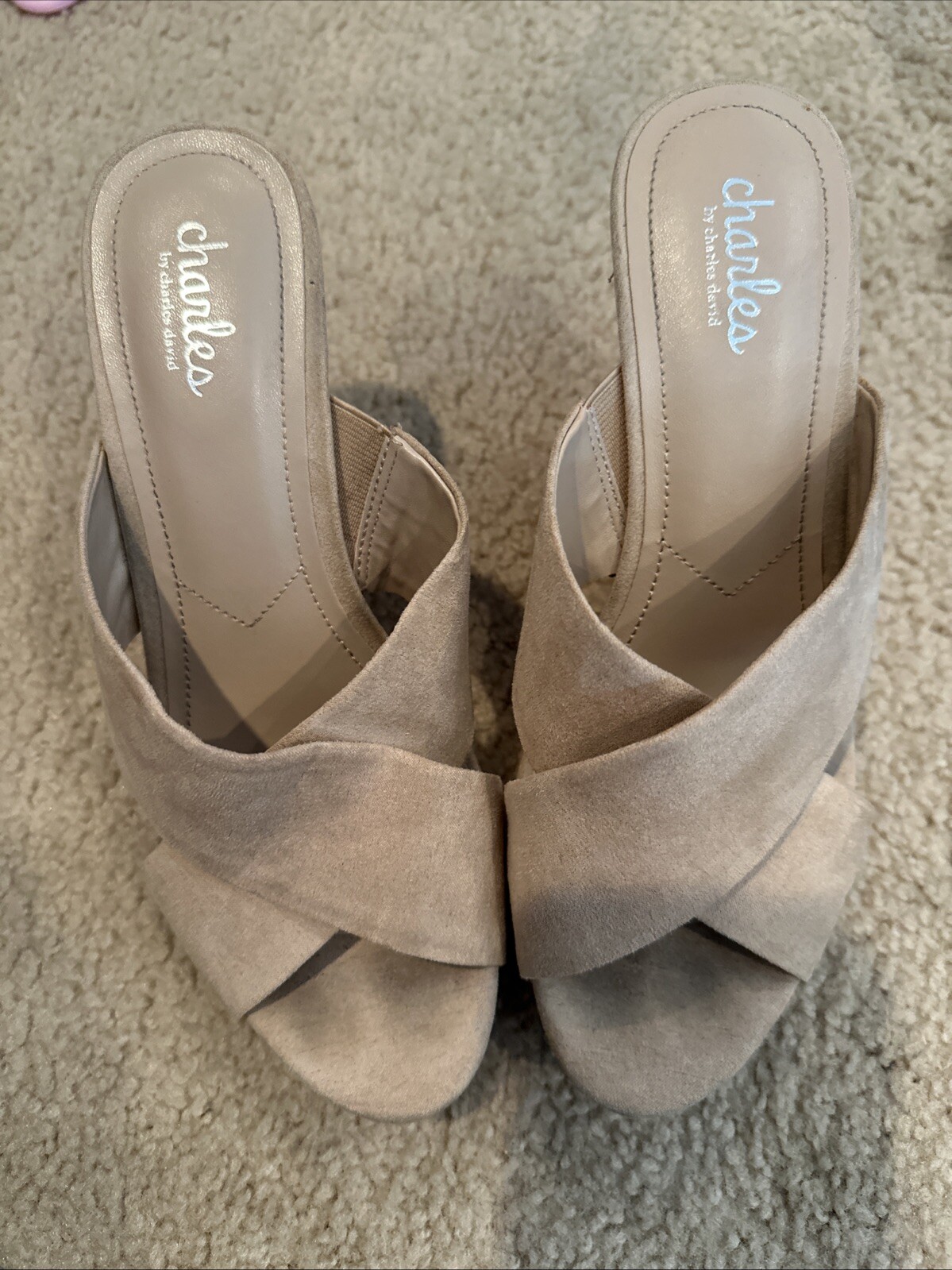 Charles by Charles David Women's Latrice Wedge Mule Sandals Tan Size 8.5