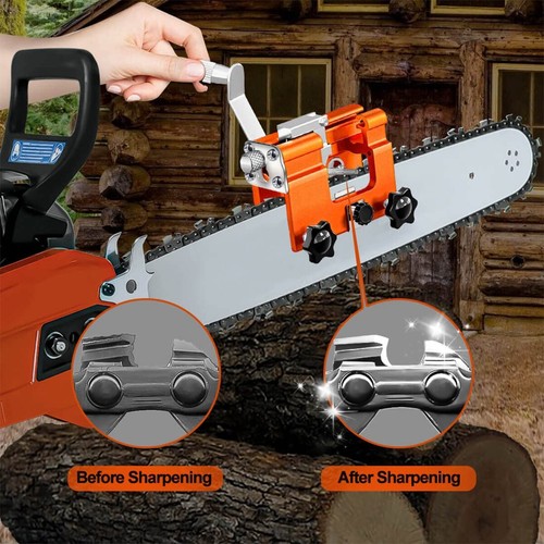 2 Pcs Chainsaw Chain Sharpening Jig Portable Hand Crank Sharpener Tool Set - 第 3/9 張圖片