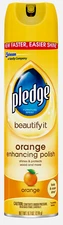 PLEDGE Orange Clean Scent Furniture Polish Spray Dusting Polishing 9.7 oz. 72373