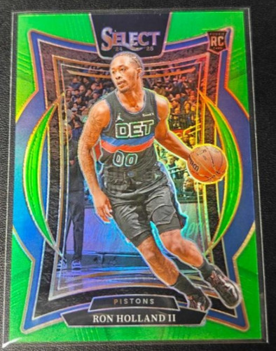 Ron Holland II 2024-25 Panini Select 65/75 Green Concourse RC Pistons #74