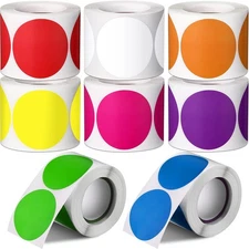 2000 Pcs Dot Stickers 2 Inch Circle Color Coding Labels Adhesive Round Sticke...