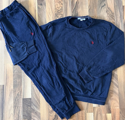 U.S. Polo Assn. Trainingsanzug Herren dunkelblau M & L, bestickt, Hose & Sweats 