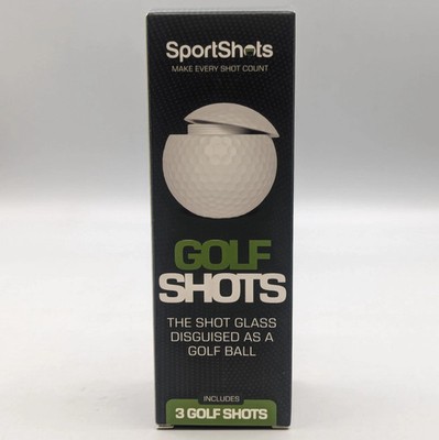 New SportShots Golf Ball Shot Glasses Set of 3 White 1.5oz Novelty Gift