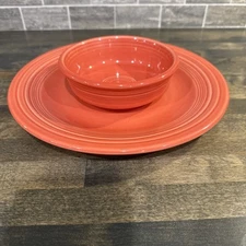HOMER LAUGHLIN FIESTAWARE PERSIMMON DINNERWARE 2-PC PLACE SET Dinner Plate Bowl