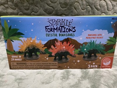 New MindWare Crystal Growing Kits Dinosaurs Set of 3 Sparkle Formations