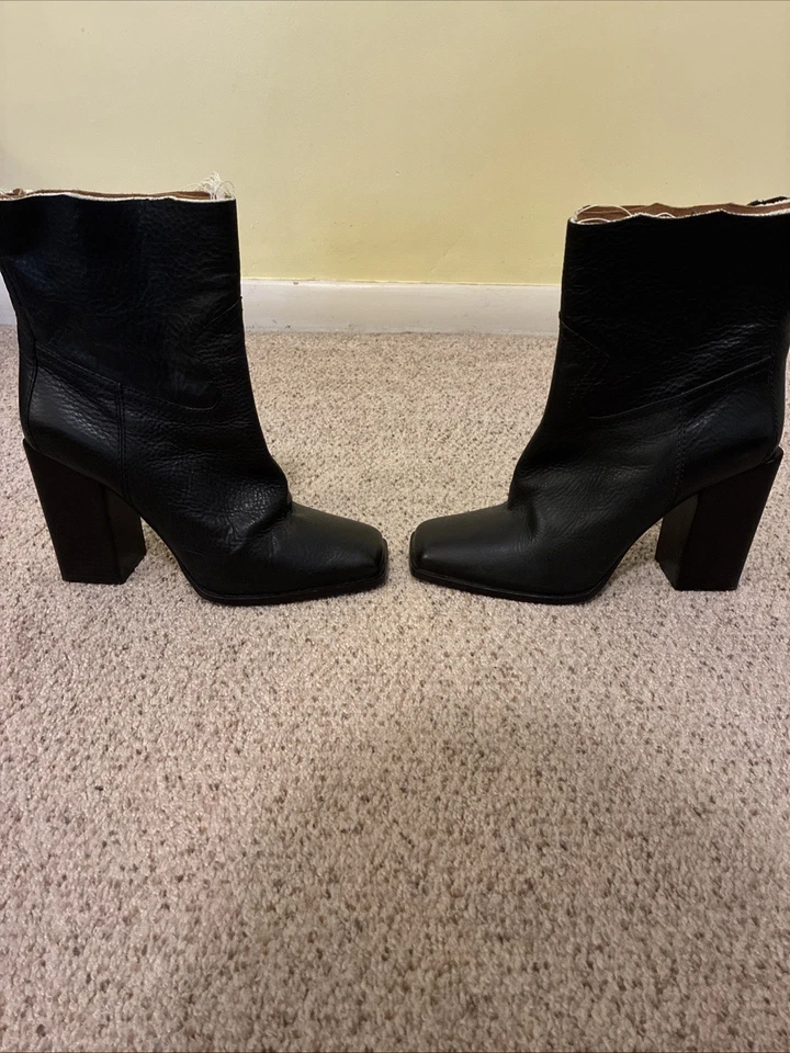 Saint Laurent Jodie 105 Botines Western Corte Cuero Negro Talla 39 Foto 3 de 4