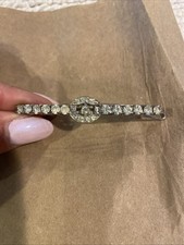 Vintage French MADE IN FRANCE Clear Glass Rhinestones Hair Barrett 2.5
