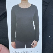 SEG'MENTS Women's S Activewear Top Black Merino Wool e0319