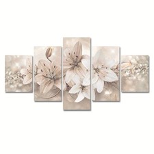Inspiring and Elegant Flower Canvas Painting for Home Wall Decor (5 Pieces)