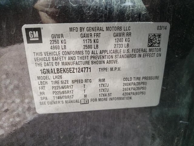 Alternador usado compatible con: Chevrolet Equinox 2014 2,4 grado B Foto 3 de 4