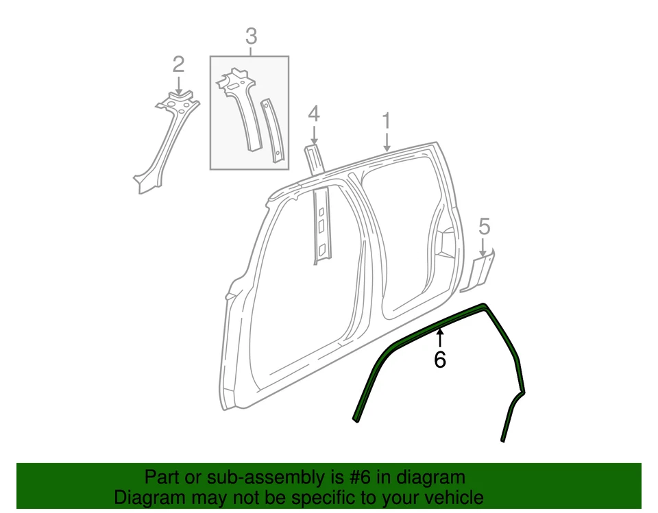 Genuine GM Weatherstrip Asm-Frt & Rr S/D Upr Aux 20789464 - Image 2 of 2