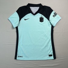 Nike NY Gotham FC Soccer Jersey Womens Small Blue Black Dri Fit ADV Blank Kit
