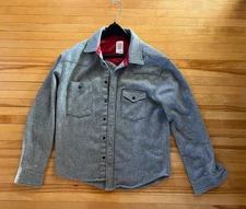TOPO Designs. Men's Wool Grey Shirt. Med. Made in Colorado. USA