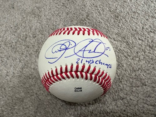 ATLANTA BRAVES CHARLIE MORTON SIGNED BALL BASEBALL COA W/ 21 WS CHAMPS INSC