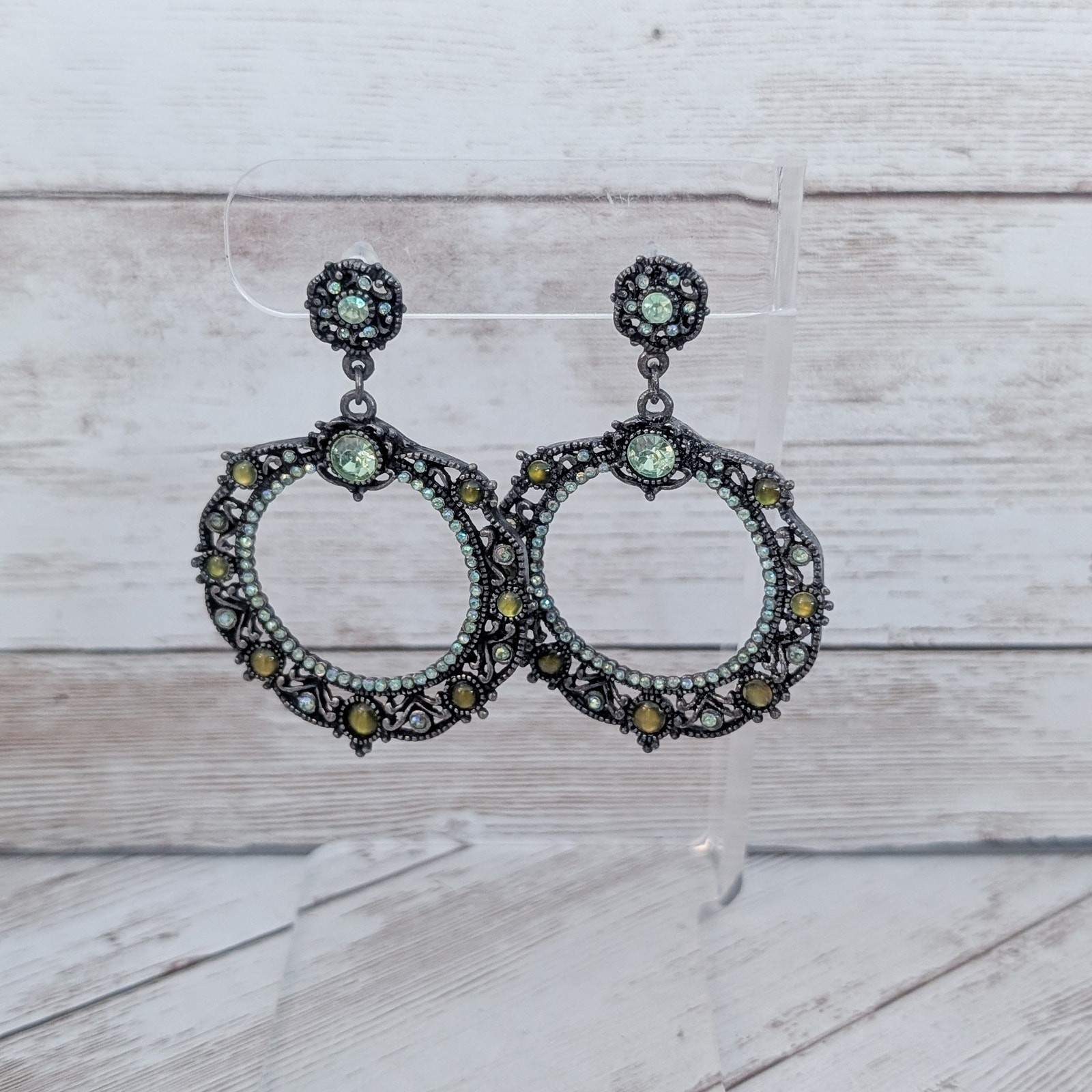 Extra Large Stud Earrings Dangle Earrings Dark Me… - image 2