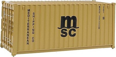 Walthers-Acc 20' Corrugated Container MSC - HO Scale Model Train Freight Car