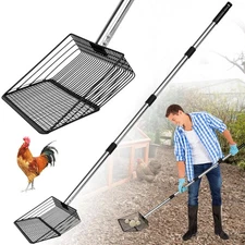 10inch Large Metal Chicken Poop Scooper，Heavy Duty Chicken Coop Scoop for Poo...