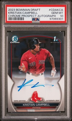 2023 Bowman Draft Kristian Campbell Chrome Prospect Auto 1st 