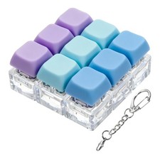 Keyboard Fidget Toy, Keyboard Fidget Keychain 9-in-1 Keyboard Decompression B...