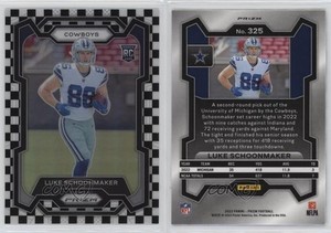 2023 Panini Prizm Rookies Black & White Checker Luke Schoonmaker #325 Rookie RC