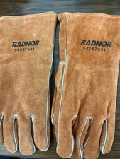 Radnor 14" Brown Premium Cowhide Cotton Welding Gloves Large 64057631 