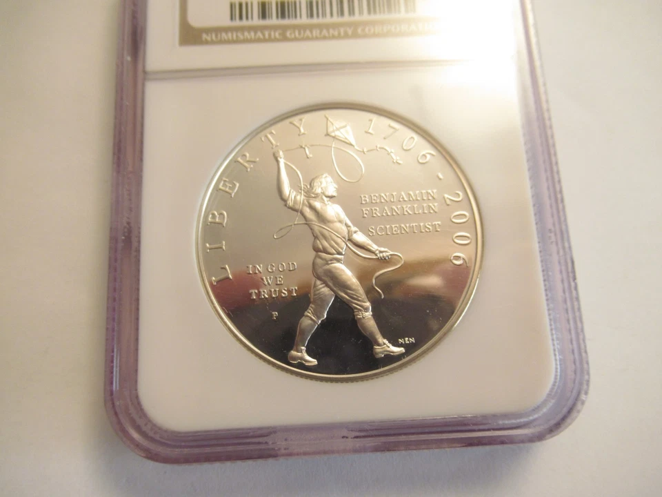 2006 Benjamin Franklin Scientist Proof Silver Dollar NGC PF69 Ultra Cameo - Image 2 of 4