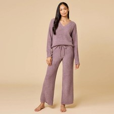 SOFTIES NWT - Waffle Marshmallow V-Neck Luxe Lounge Set - Driftwood - Size XS