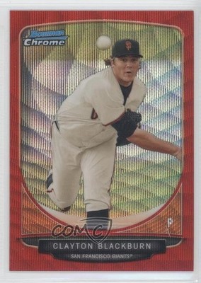 2013 Bowman Wrapper Redemption Red Wave Refractor 4/25 Clayton Blackburn 1g2