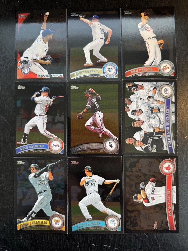 Lot of 9 Topps Wal-Mart Black Background Insert Baseball Cards 2010 & 2011
