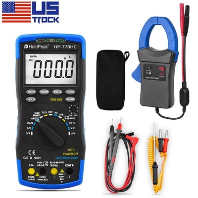Digital Multimeter Motor Analyzer Auto Range True RMS Volt Ohm Meter+600A Clamp
