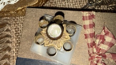Vintage Art Deco Onyx Cigarette Holder Stand Rotating Smoking Accessory