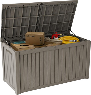 #ad 200 Gallon Outdoor Storage Box Waterproof Resin Deck Boxes with Lockable Lid amp; $251.99