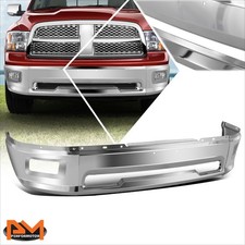 For 09-12 Dodge Ram 1500 Polished Chrome Front Bumper Face Bar Wfog Light Holes