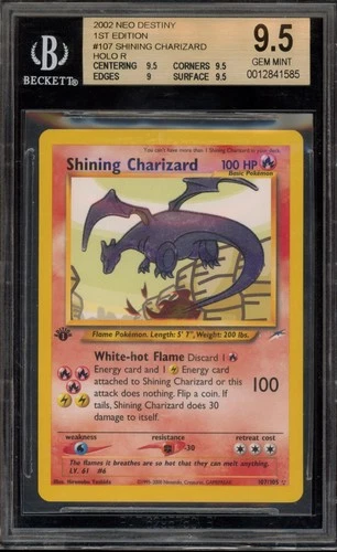 Pokemon Shining Charizard Neo Destiny 1st Edition Holo Secret Rare #107 BGS 9.5