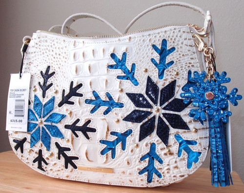 Brahmin SHAYNA Snowball Snowdrift Purse Handbag Crossbody ❤️w/Snowflake Tassel❤️