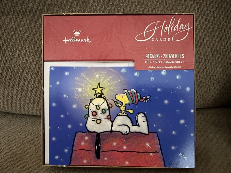 Hallmark Holiday Cards Peanuts 20 Cards & Envelopes Brand New