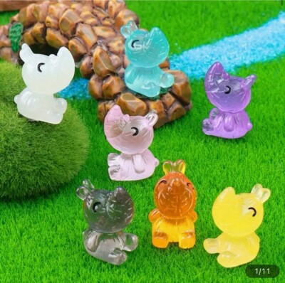 10pc Rhinoceros Rainbow Glow In The Dark For Croc Accessories Shoe Jewelry Charm