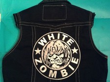 White Zombie Girls Denim Cut-off Waistcoat Vest Jacket Rob Dragula Living Dead