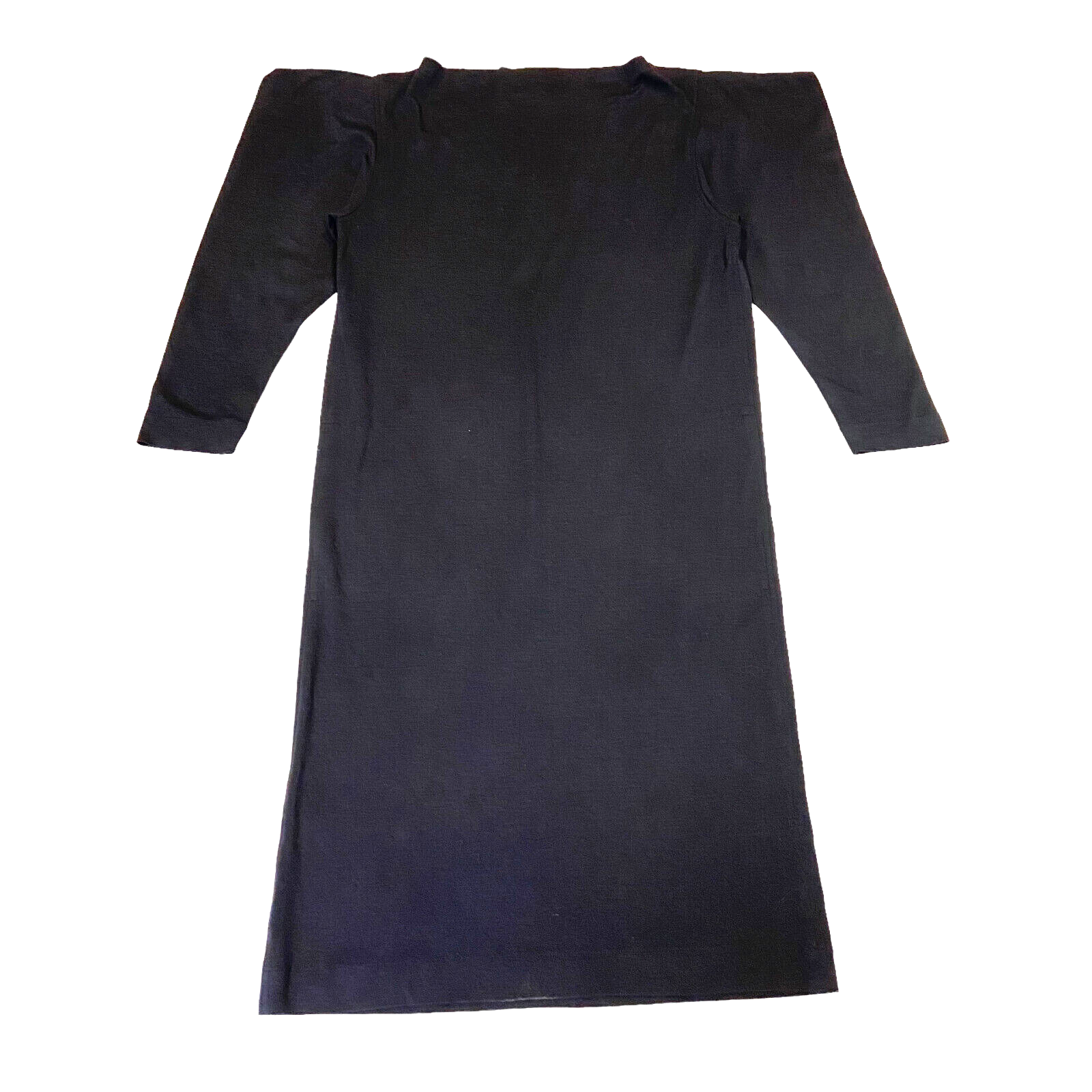 Abito Yves Saint Laurent Vintage Donna Manica 3 4 Scollo Largo Designer Nero